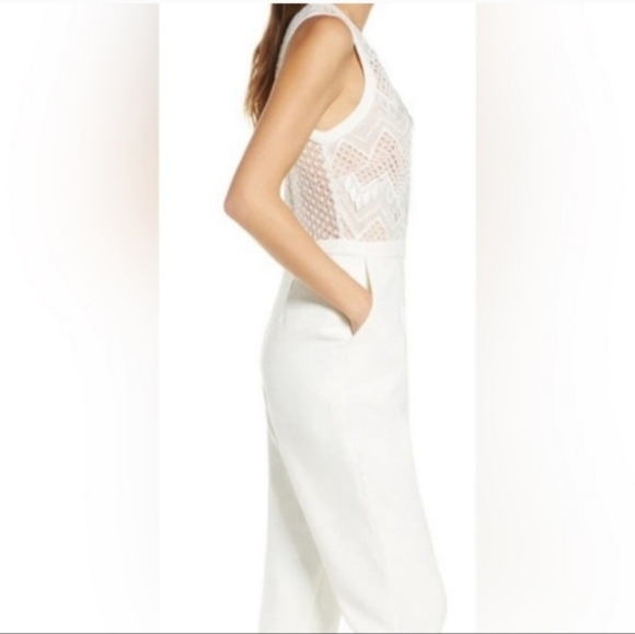New!!! Adelyn Rae ✨ Elegant White Melody Lase Sleeveless Women's Jumpsuit Size S - Picture 14 of 16